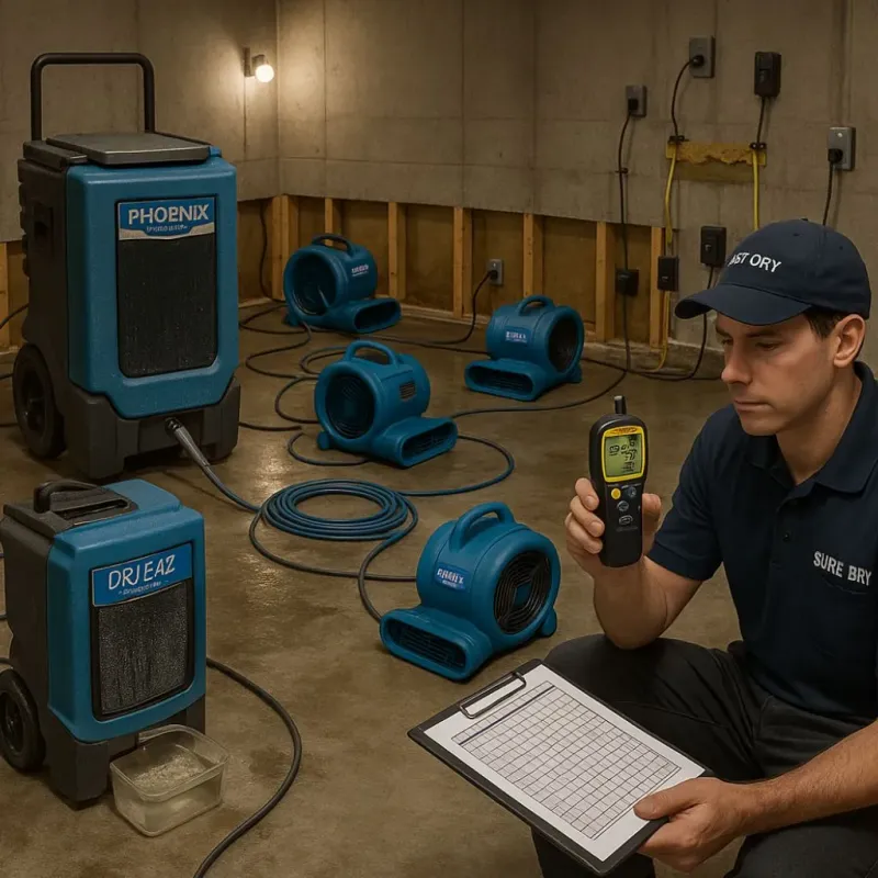 Structural Drying and Dehumidification process in Midway, FL